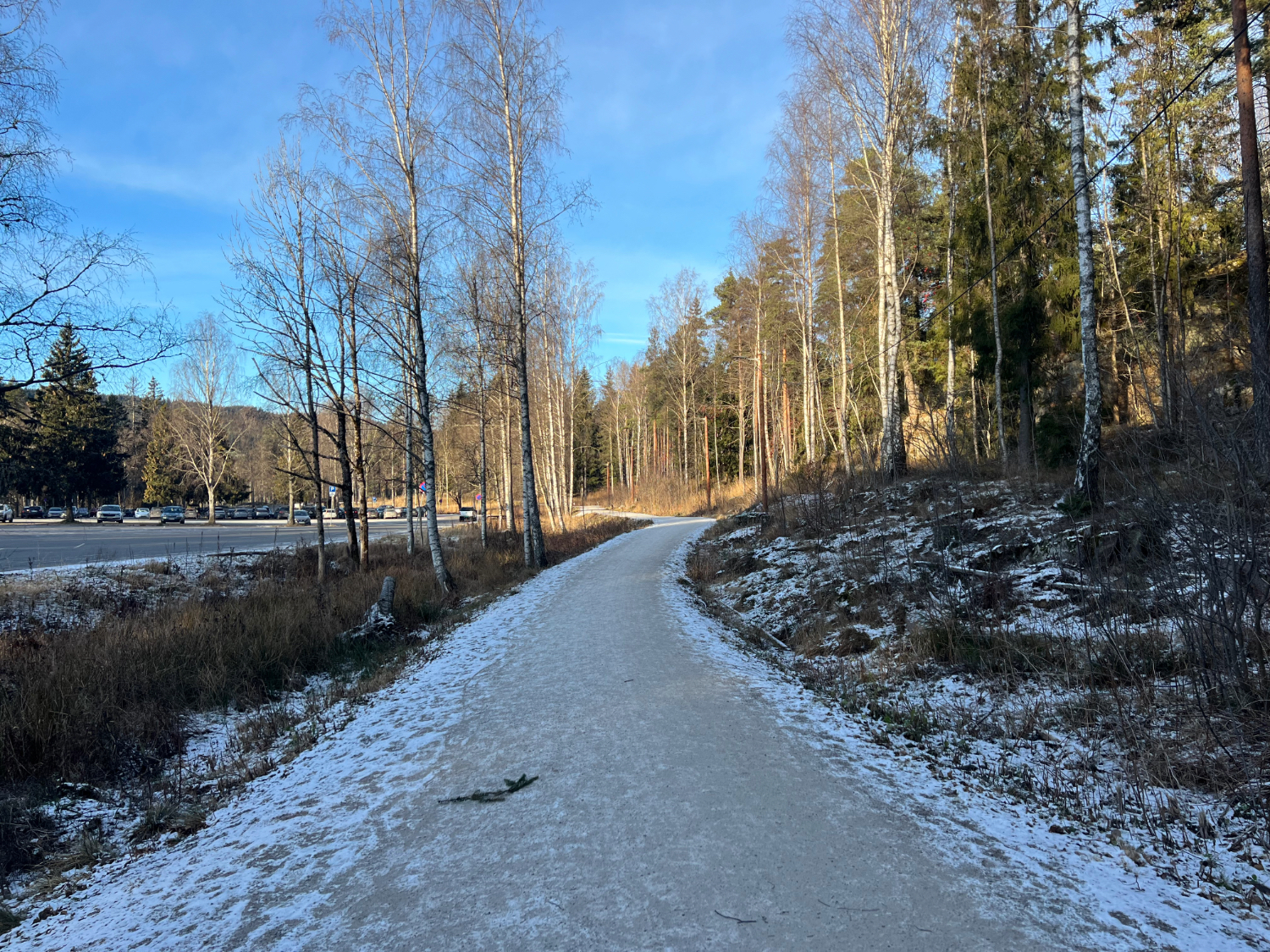 Bilde av lysløypa på Sognsvann