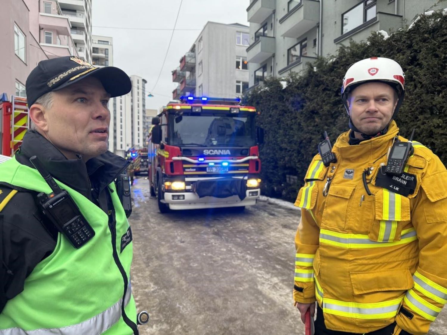 Innsatsledere Anders Rønning (t.v) og Jørgen Lie (t.h)