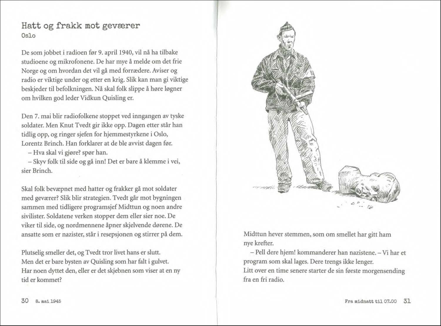 Bilde fra en side i en bok med et illustrasjon av en mann.
