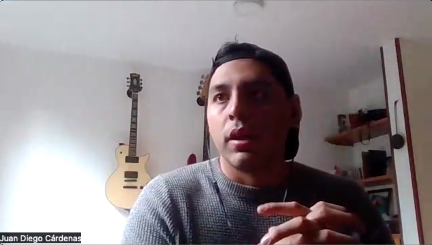 Bilde av zoom møte med Colombiansk journalist.