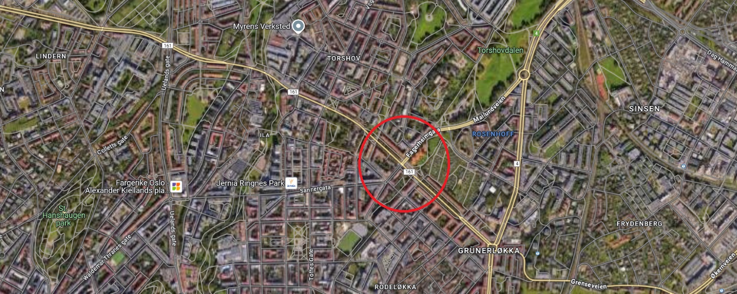 Satelittbilde av Oslo