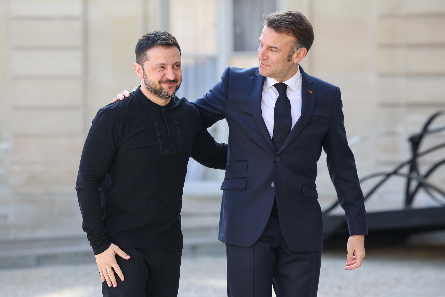 Volodymyr Zelenskyj og Emmanuel Macron