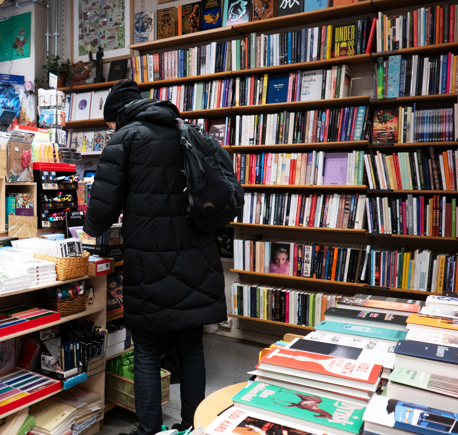 En kunde i Sagene bokhandel
