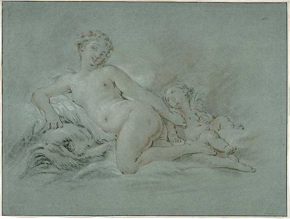 Bilde av "Nymfe og amorin" av Francois Boucher