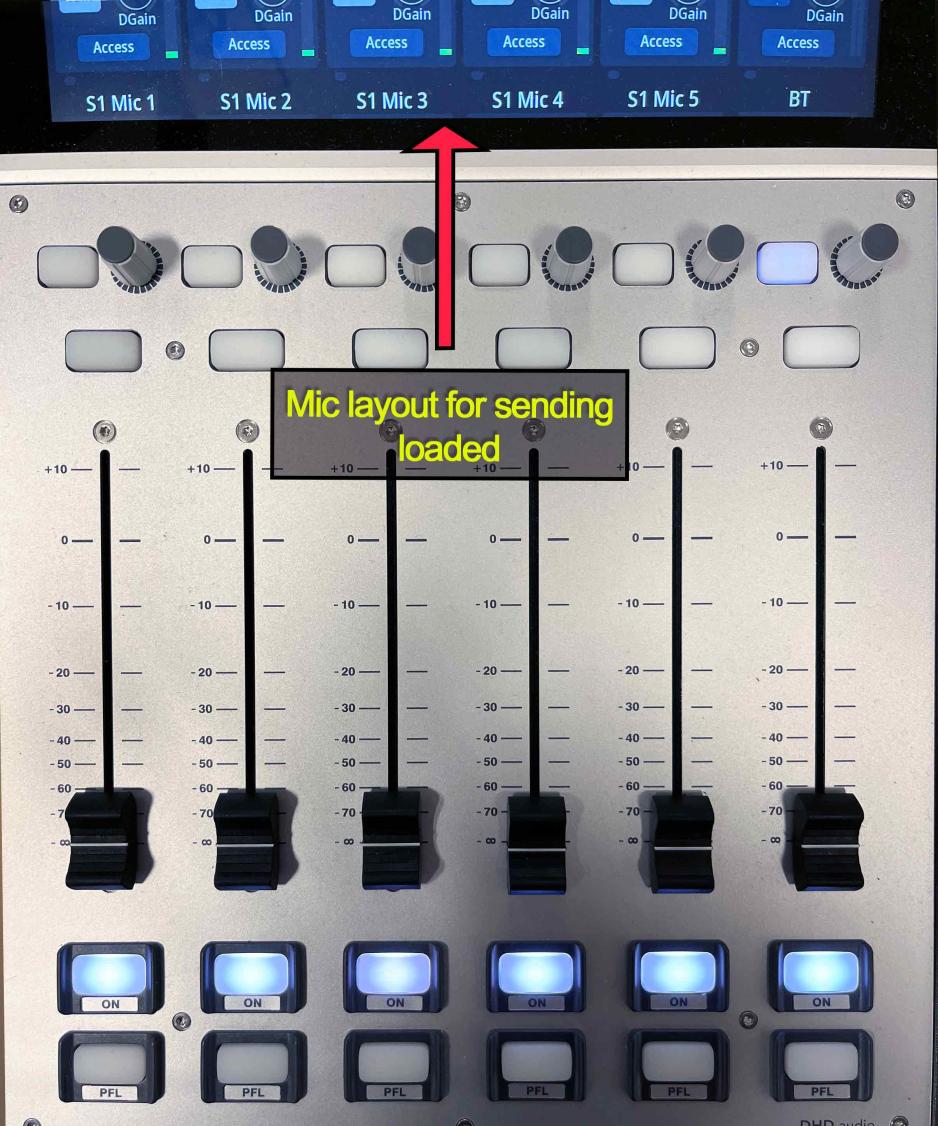 Microphone layout for studio 2 sending