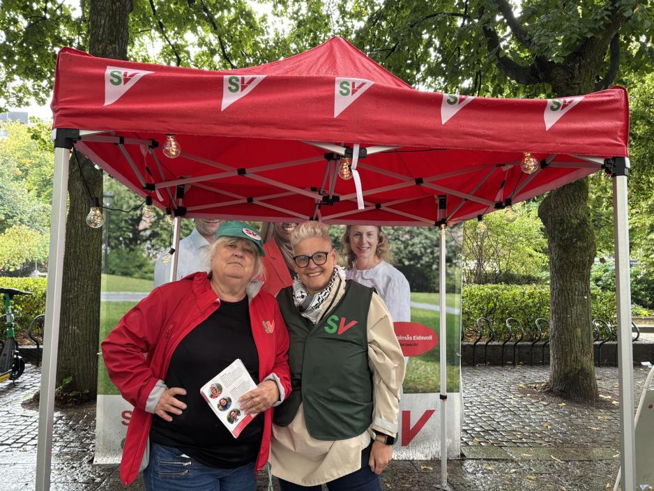 To frivillige damer på SV-stand