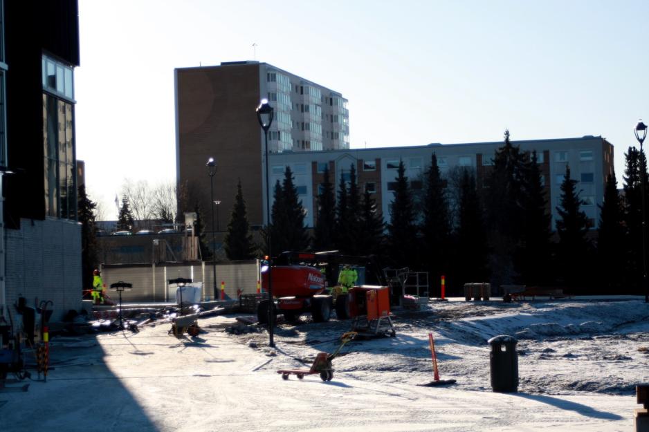 Arbeidsplassen utenfor Stovner Bad