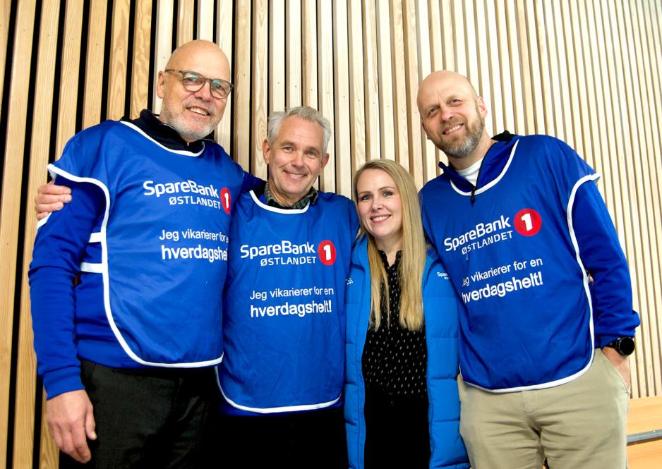 Gjengen fra Sparebank 1 Østlandet som skal ta over jobben til de frivillige under frivillighetskampen på Jordal Amfi. 
