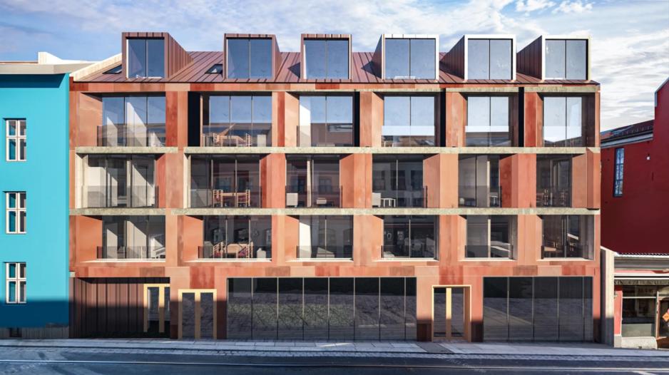 Eldre illustrasjon av fasade