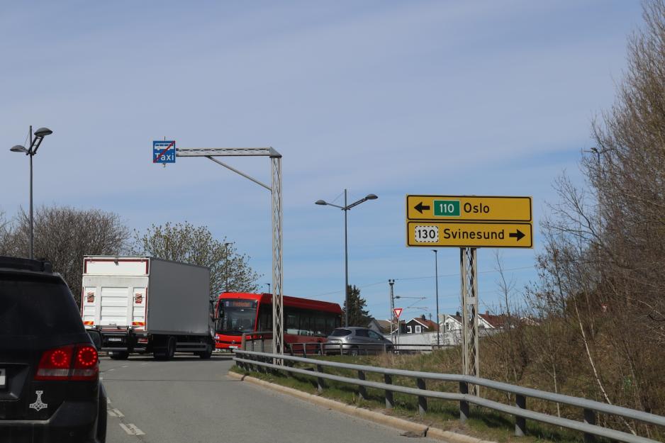 Veiskilt mot svinesund og oslo