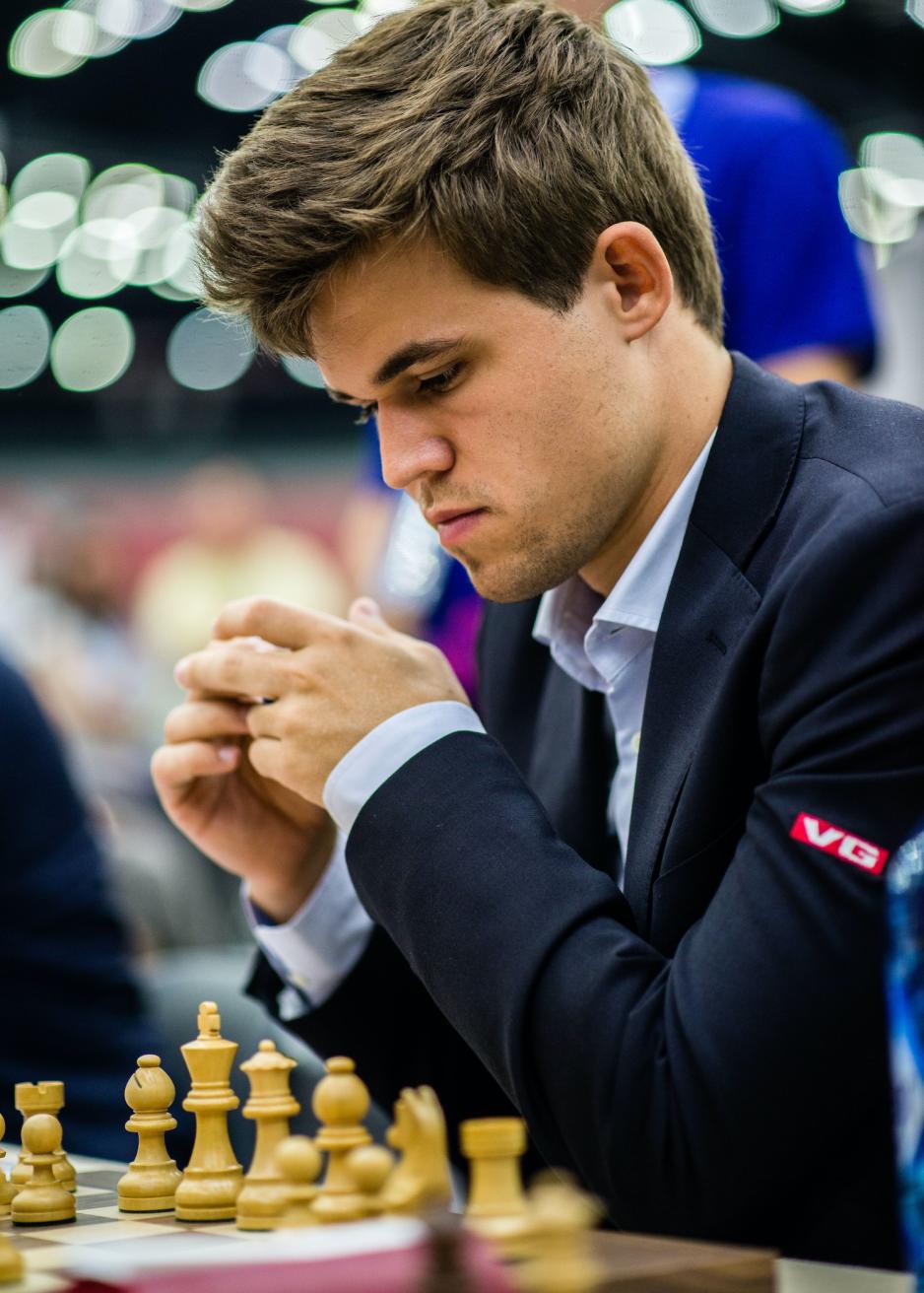 Bilde fra Magnus Carlsen under Sjakk-OL 2016.