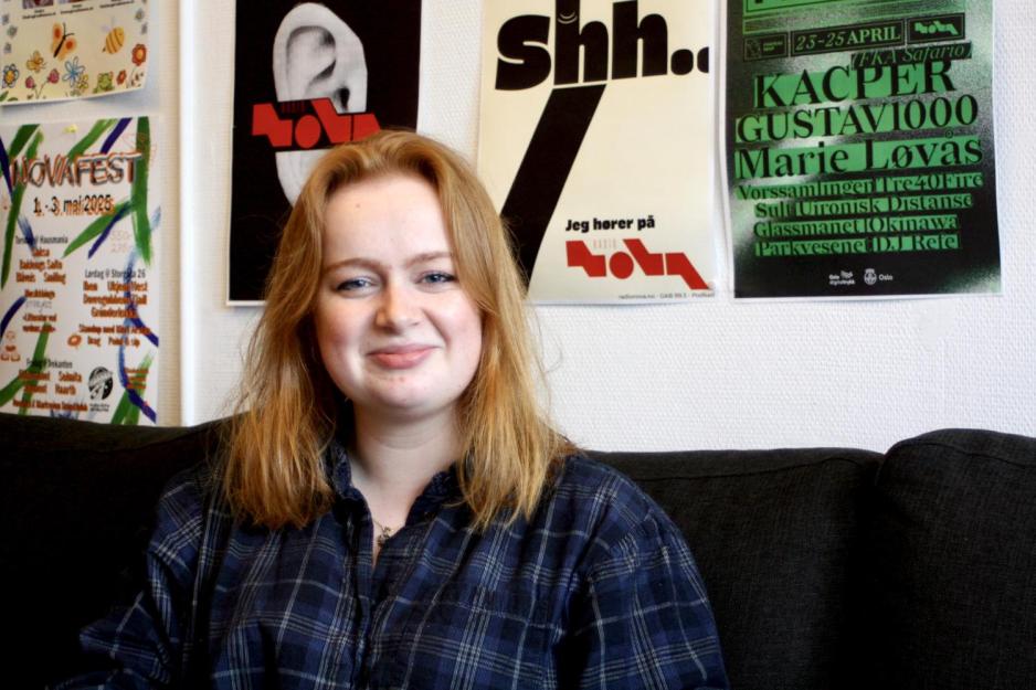 Hannah Myhre p&aring; pauserommet p&aring; radio nova