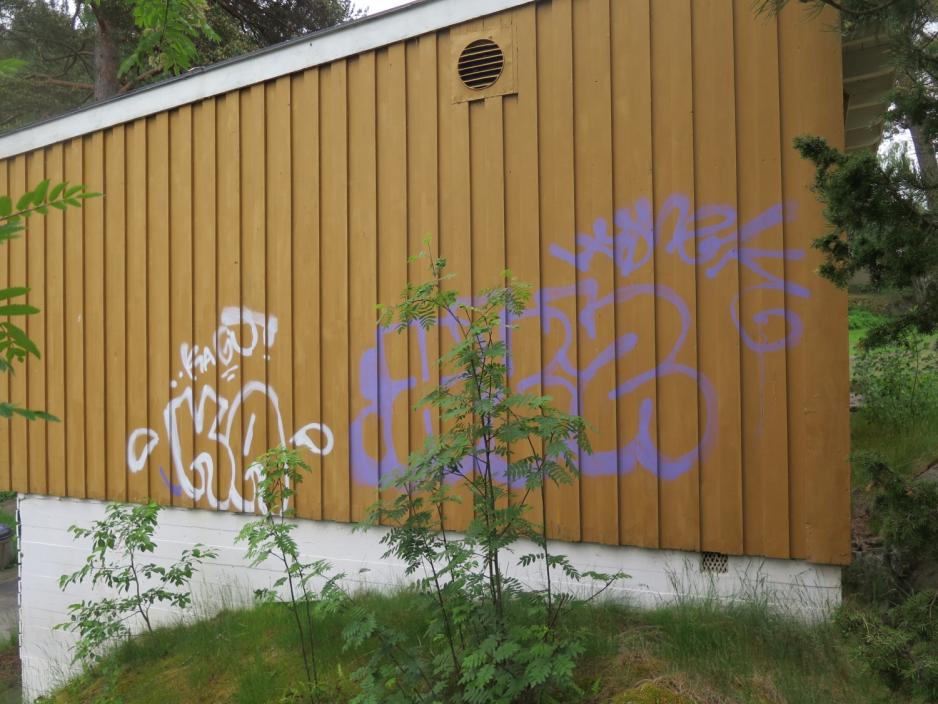 Nedtagget fasade.