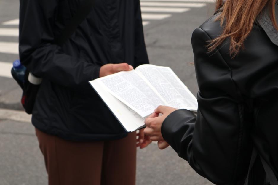 Person leser Mormons bok