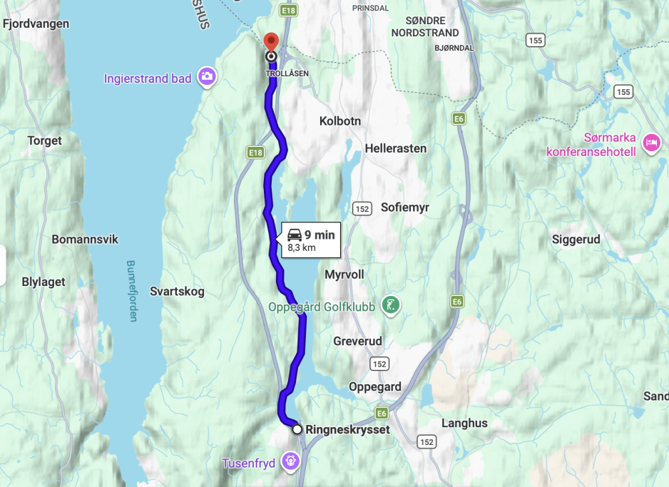Kart over gamle mossevei