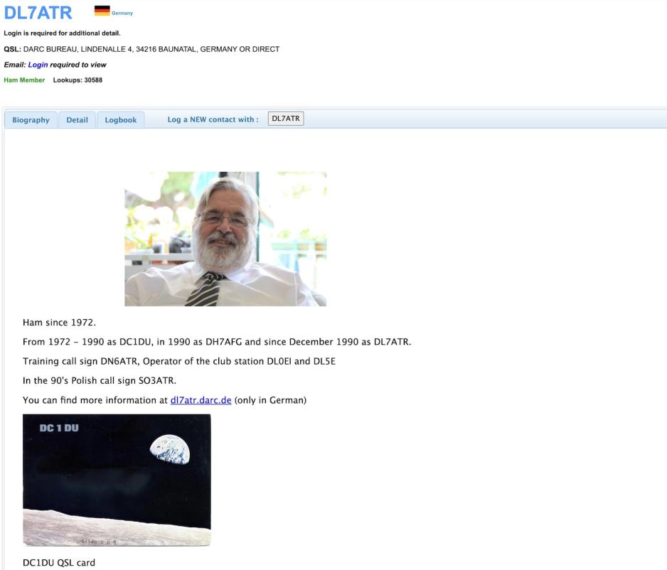 QSL-kortet til tyskeren.
