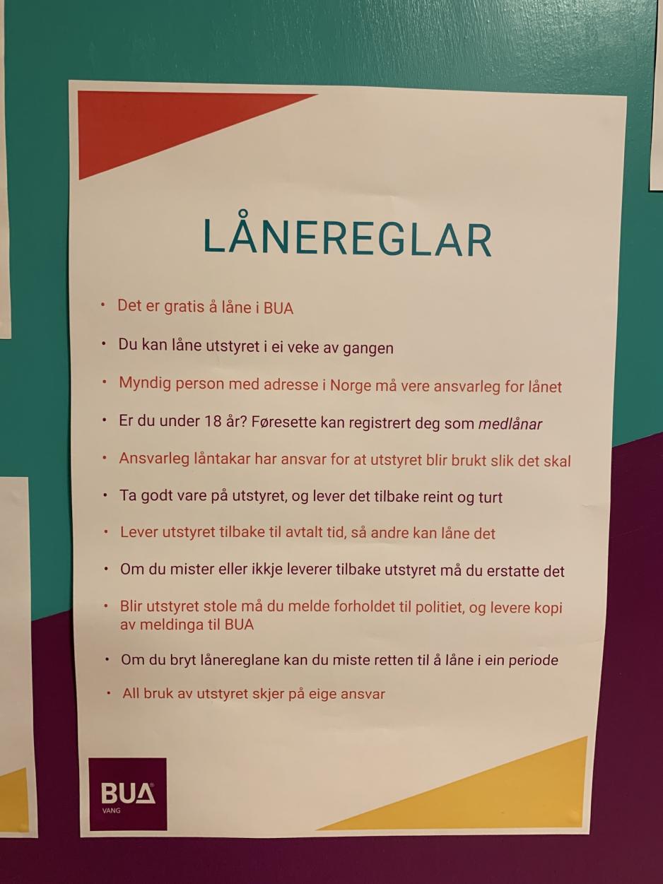 BUAs låneregler, BUA Vang