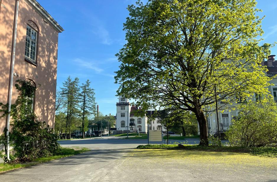 Bilde av busstoppet ved Dikemark