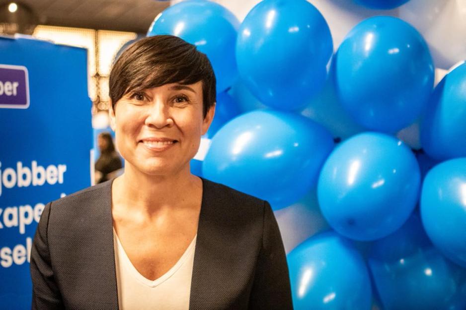 Ine Eriksen Søreide på Høyres valgvake 2021