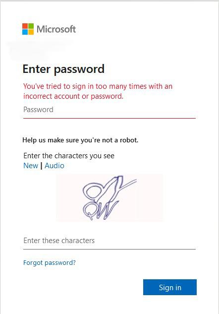 IT-sak - wrong password