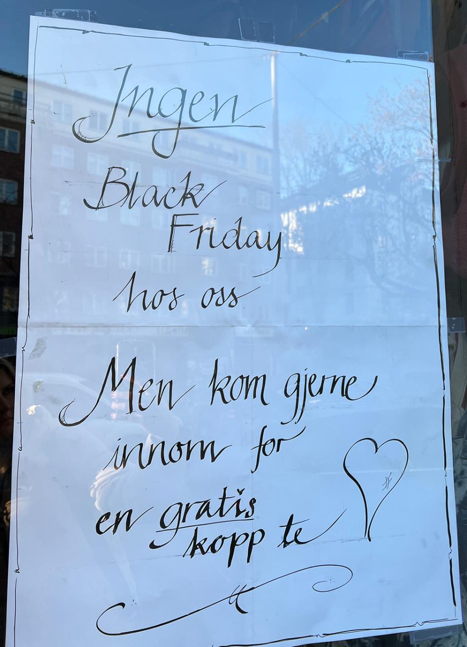 plakat på dør