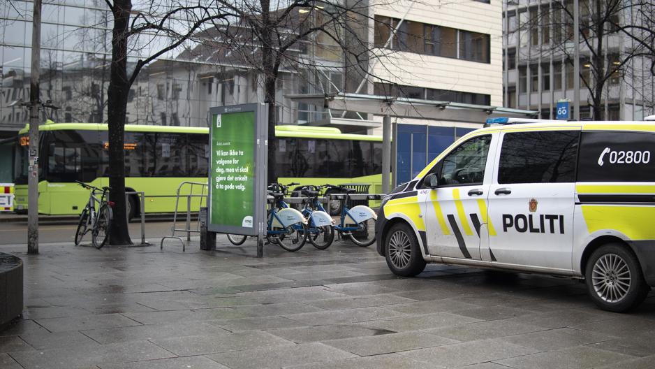 Politibil i Oslo Sentrum