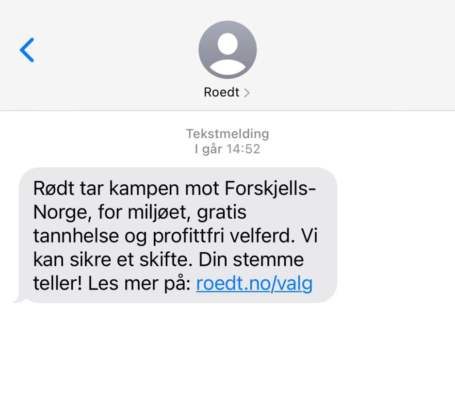 SMS Rødt Valg 2021