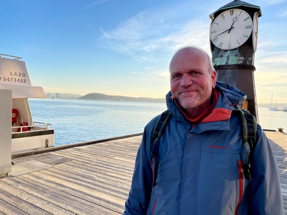 Sten Ekstrøm avbildet på Aker Brygge i Oslo.