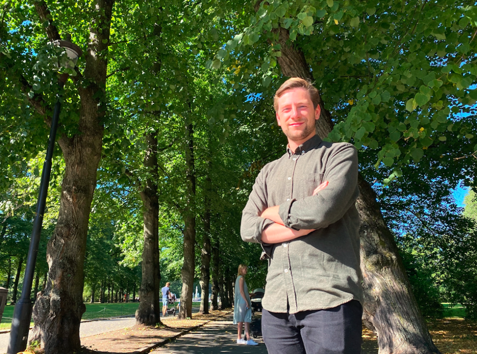 Andreas Sjalg Unneland i SV i Frognerparken i Oslo. 