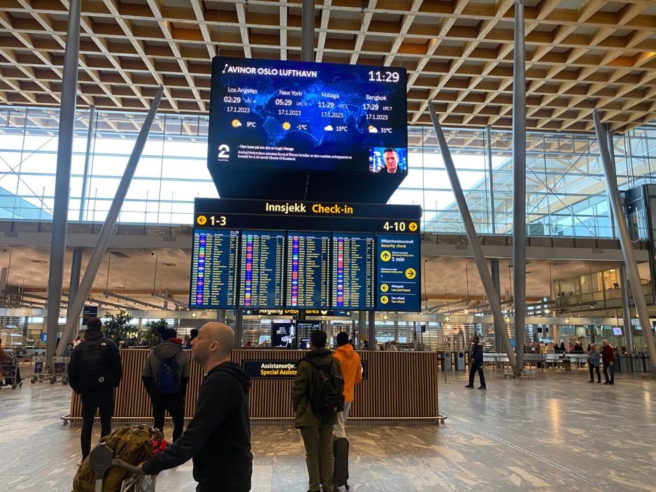 ankomst terminalen oslo lufthavn Gardermoen
