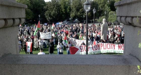 Demonstrasjon mot Oljefondets investeringer i Israel