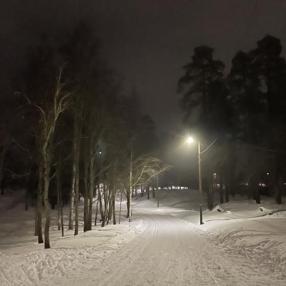 Lysløype på Sognsvann.