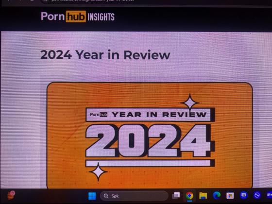 På bildet står det "Pornhub Year in Review 2024" 