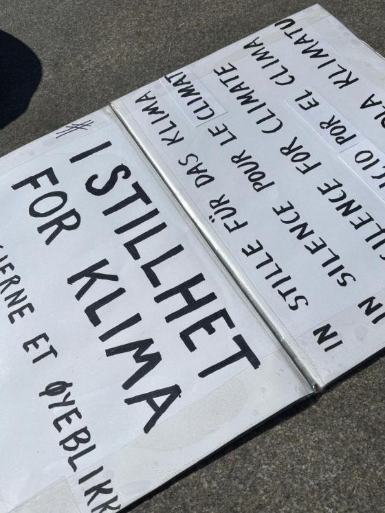 Stillhet for klima protest