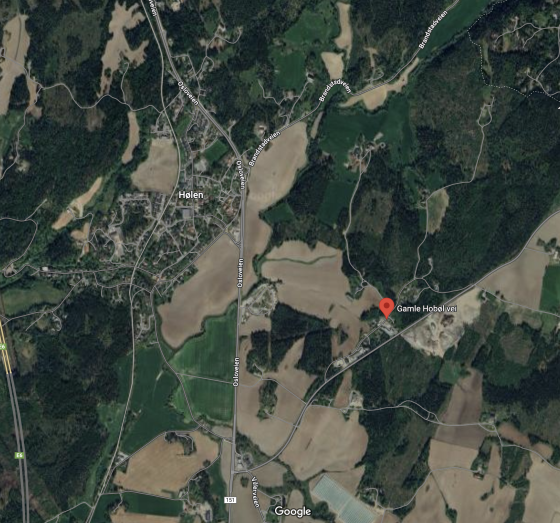 Skjermbilde av Gamle Hobøl Vei fra Google Maps