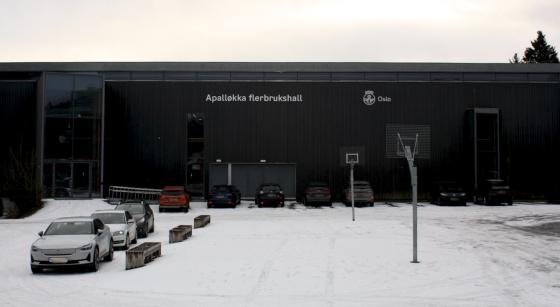 Utsiden av Apalløkka idrettshall