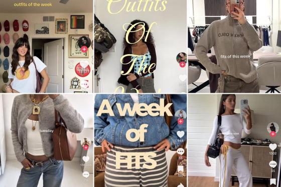 Collage av ootd videoer p&aring; tiktok