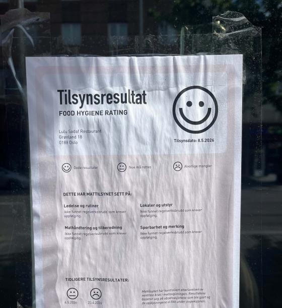 Mattilsynet smilefjesplakat