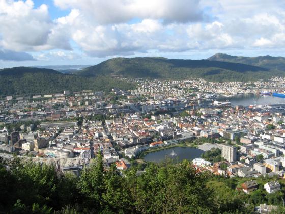 Oversiktsbilde over Bergen