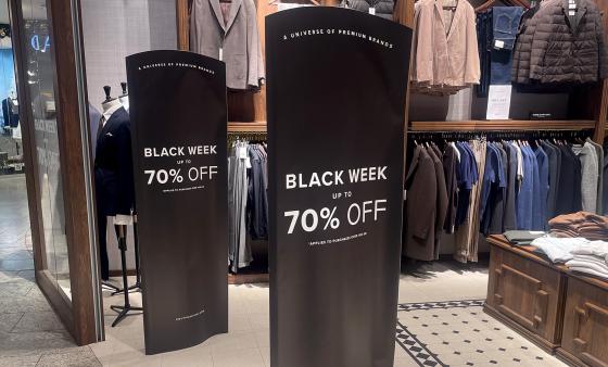 Black week skilt kjøpesenter CC Vest Volt