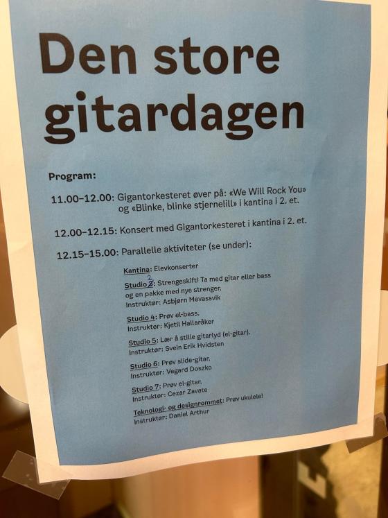 Program for gitardagen.