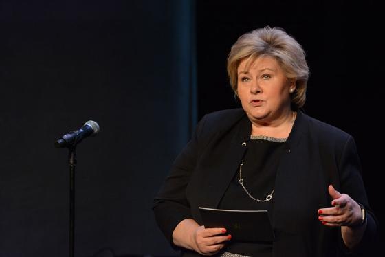 Statsminister Erna Solberg innledet lanseringen av den nye kulturmeldingen. Foto: Tone Ingvaldsen.