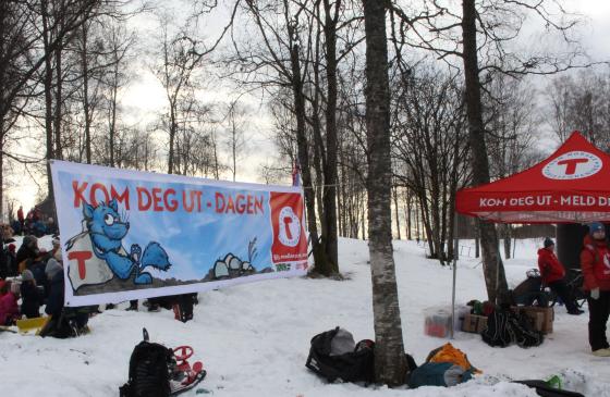 Kom deg ut-dagen banner på Sognsvann