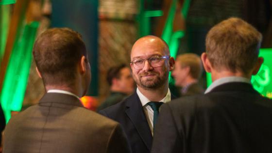 Morten Georg Edvardsen fotografert på Senterpartiets valgvake i Oslo.