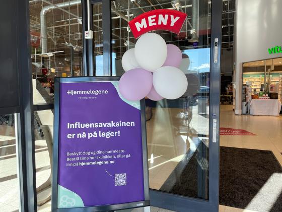 På Meny Vollebekk har det åpnet Hjemmelegekontor vegg i vegg med matbutikken. 