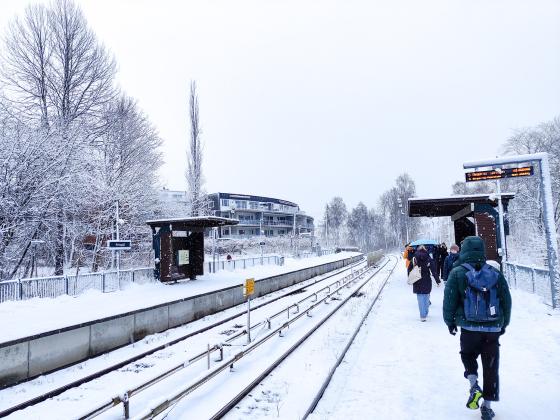 T-bane med snø