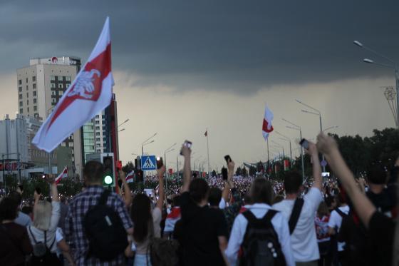 Demonstrasjoner mot regjeringen i Minsk, Hviterussland.