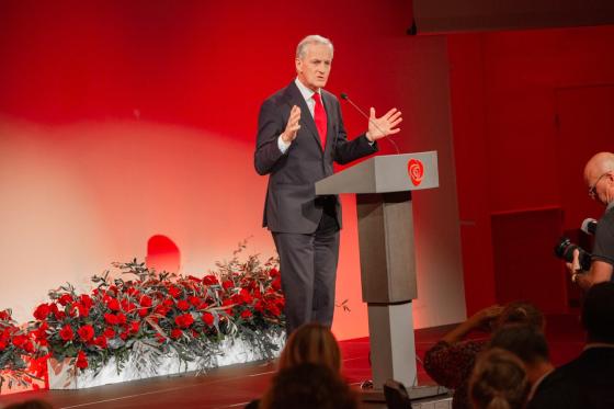 Jonas Gahr Støre på valgvaken til Arbeiderpartiet.