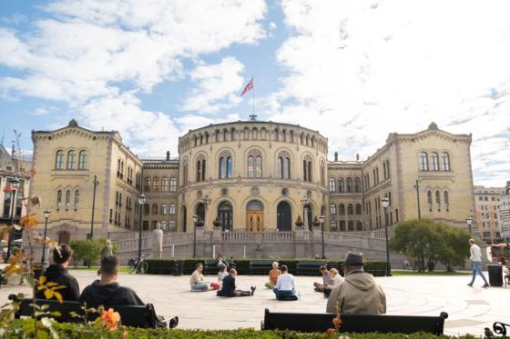 Stortinget på valgdagen 2021.