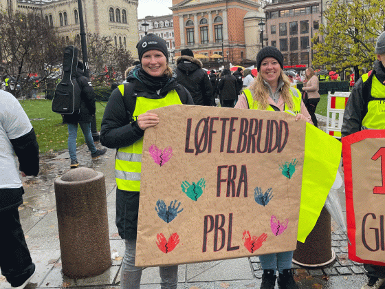 barnehageansatte streik plakat Eidsvolls plass 